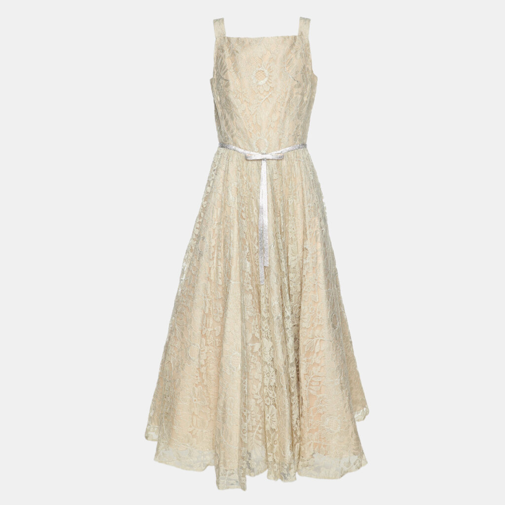 Dolce & Gabbana Beige Lace Maxi Dress S Dolce & Gabbana Beige Lace Maxi Dress S