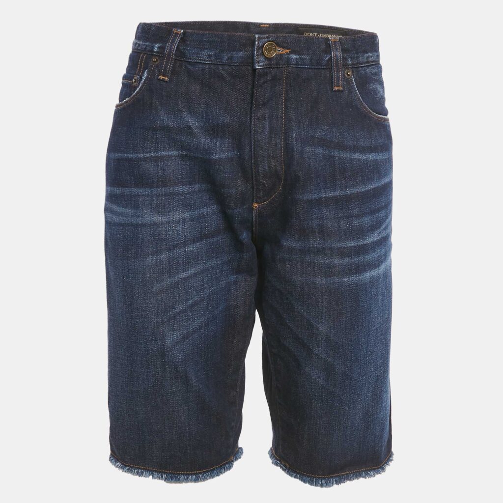 Dolce & Gabbana Denim Raw Edge Detail Shorts L Waist 33" Dolce & Gabbana Denim Raw Edge Detail Shorts L Waist 33"