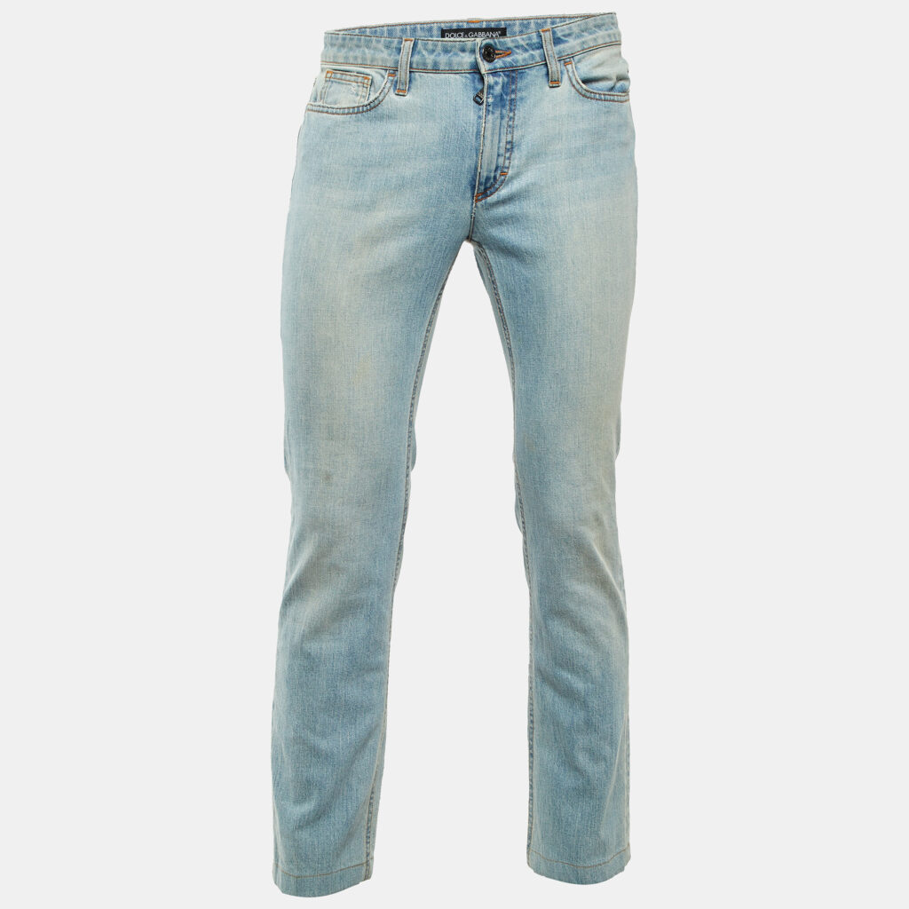 Dolce & Gabbana Blue Denim Tapered Leg Jeans M