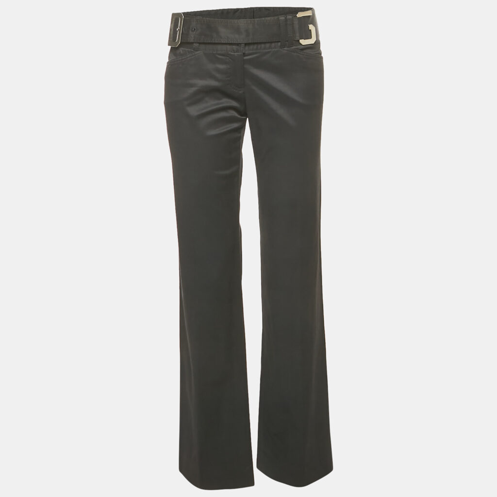 Dolce & Gabbana Black Gabardine Belted Pants M