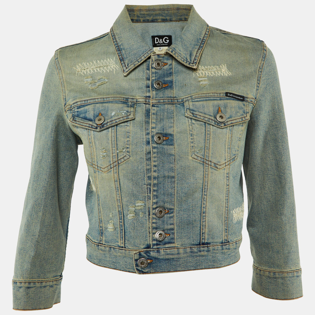 Dolce & Gabbana Light Blue Denim Button Front Jacket S