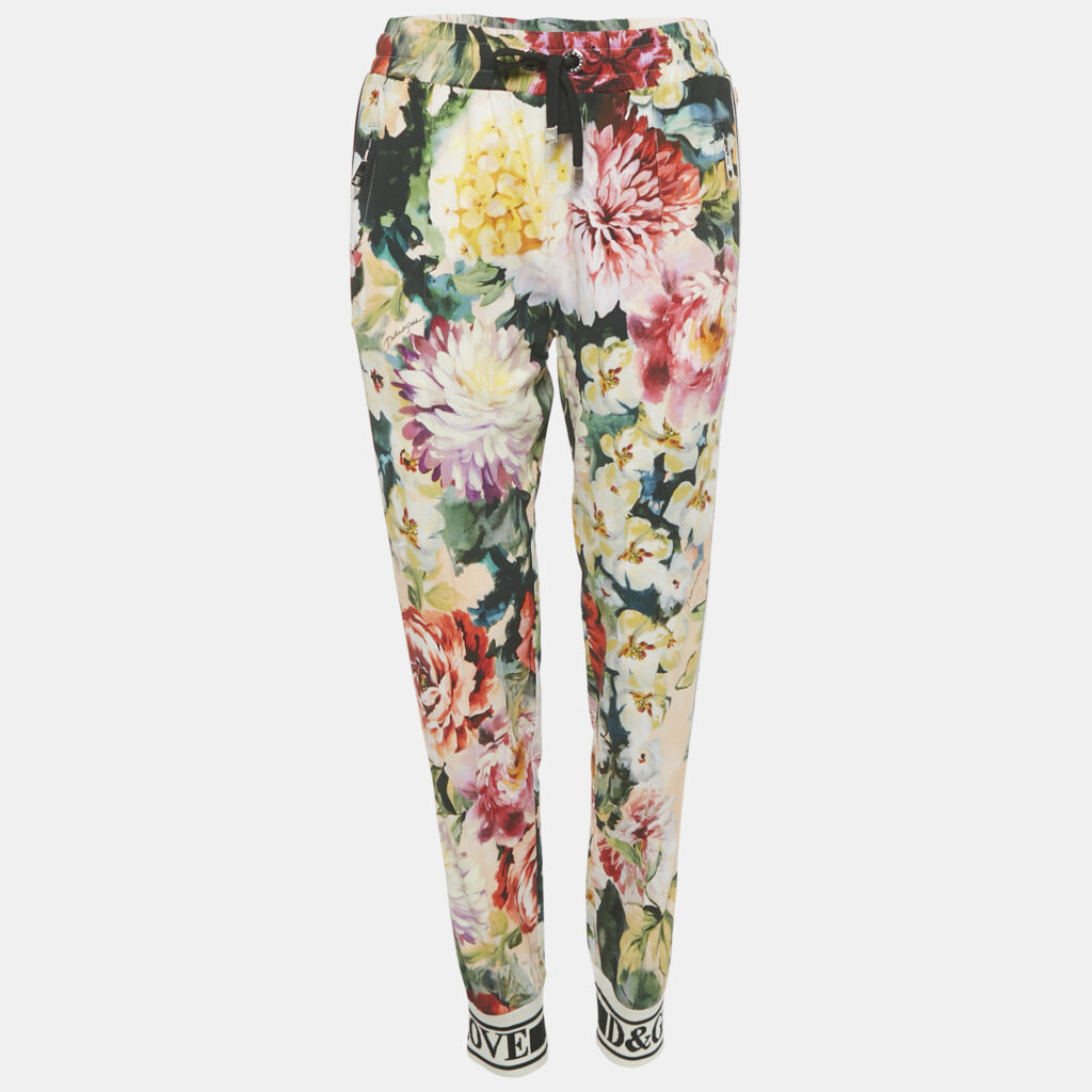 Dolce & Gabbana Multicolor Floral Print Crepe La Modaé Bellezza Pants S