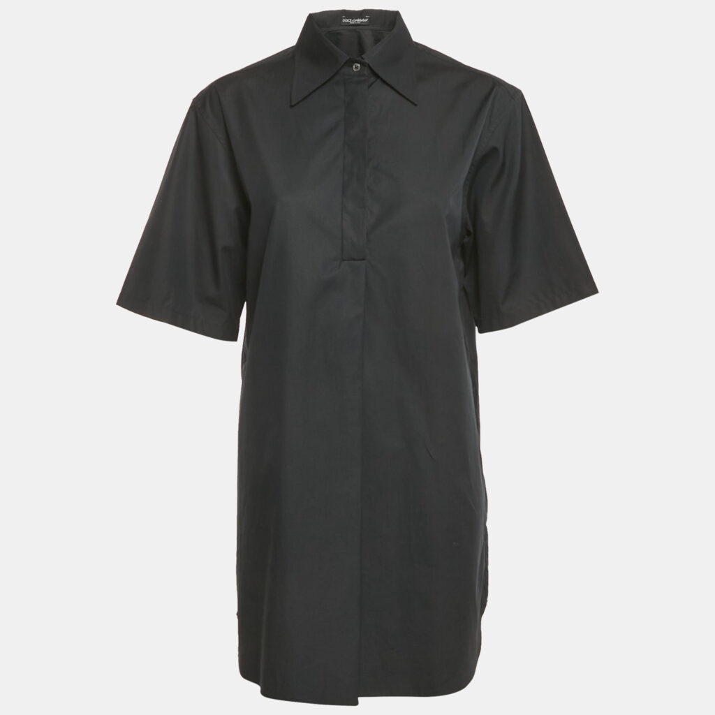 Dolce & Gabbana Black Cotton Oversize Tunic S Dolce & Gabbana Black Cotton Oversize Tunic S