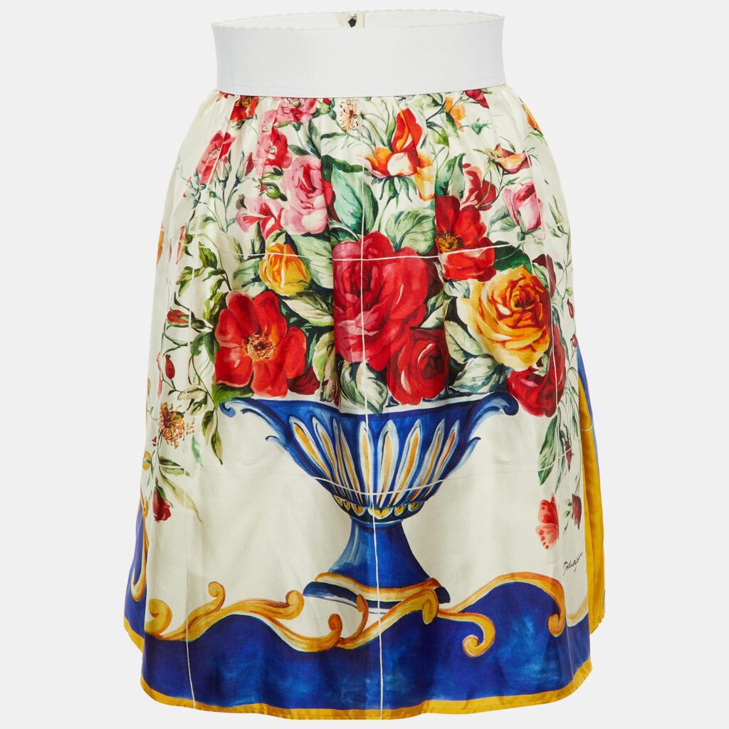 Dolce & Gabbana Multicolor Printed Silk Mini Skirt M Dolce & Gabbana Multicolor Printed Silk Mini Skirt M