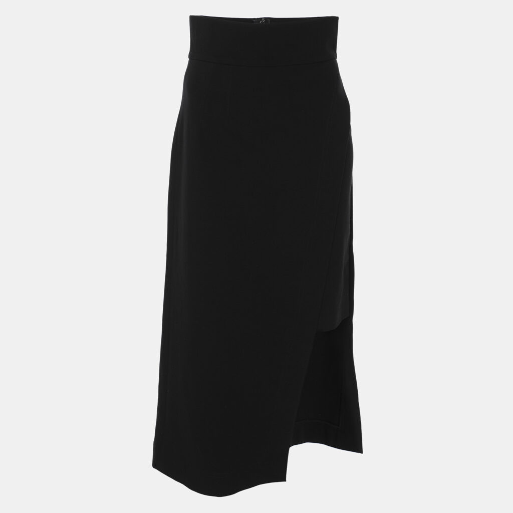 Dolce & Gabbana Black Knit Asymmetric Midi Skirt S Dolce & Gabbana Black Knit Asymmetric Midi Skirt S