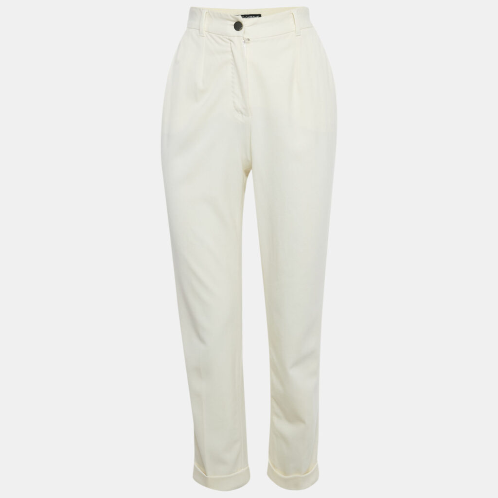 Dolce & Gabbana Cream Crepe Trousers S Dolce & Gabbana Cream Crepe Trousers S