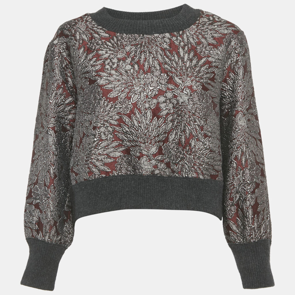 Dolce & Gabbana Burgundy Jacquard Sweatshirt M Dolce & Gabbana Burgundy Jacquard Sweatshirt M