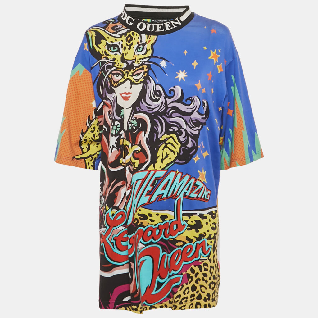 Dolce & Gabbana Multicolor Printed Cotton Mini Dress M Dolce & Gabbana Multicolor Printed Cotton Mini Dress M