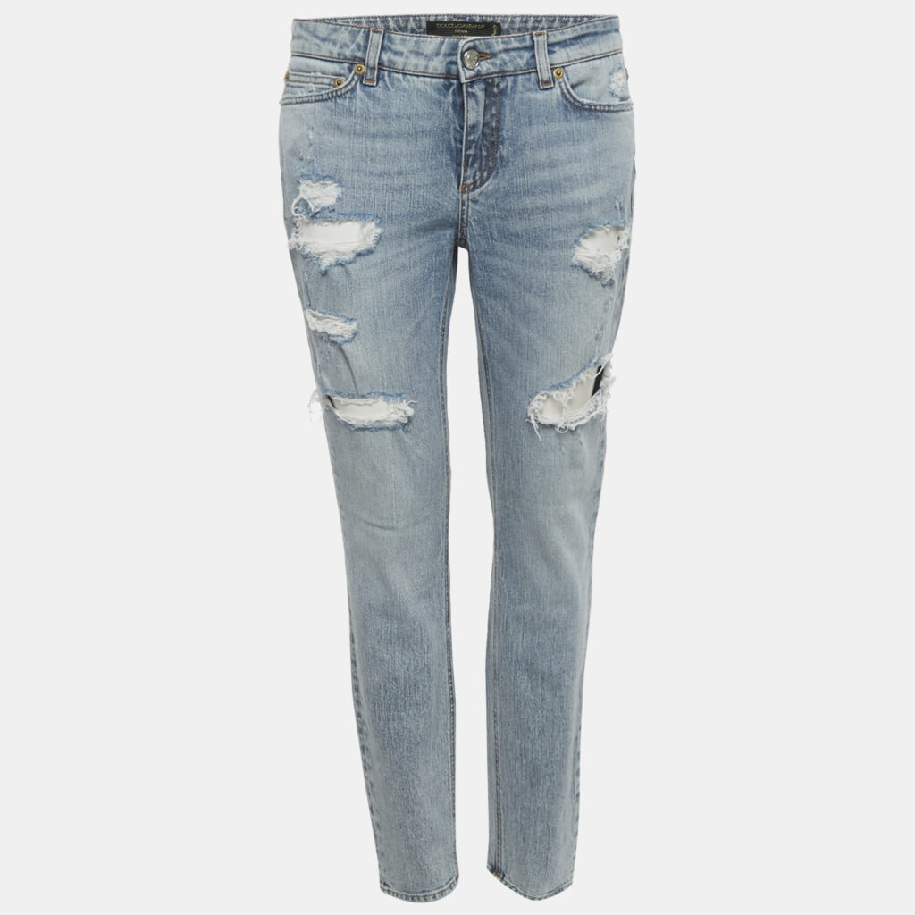 Dolce & Gabbana Light Blue Distressed Denim Jeans M Waist 31"