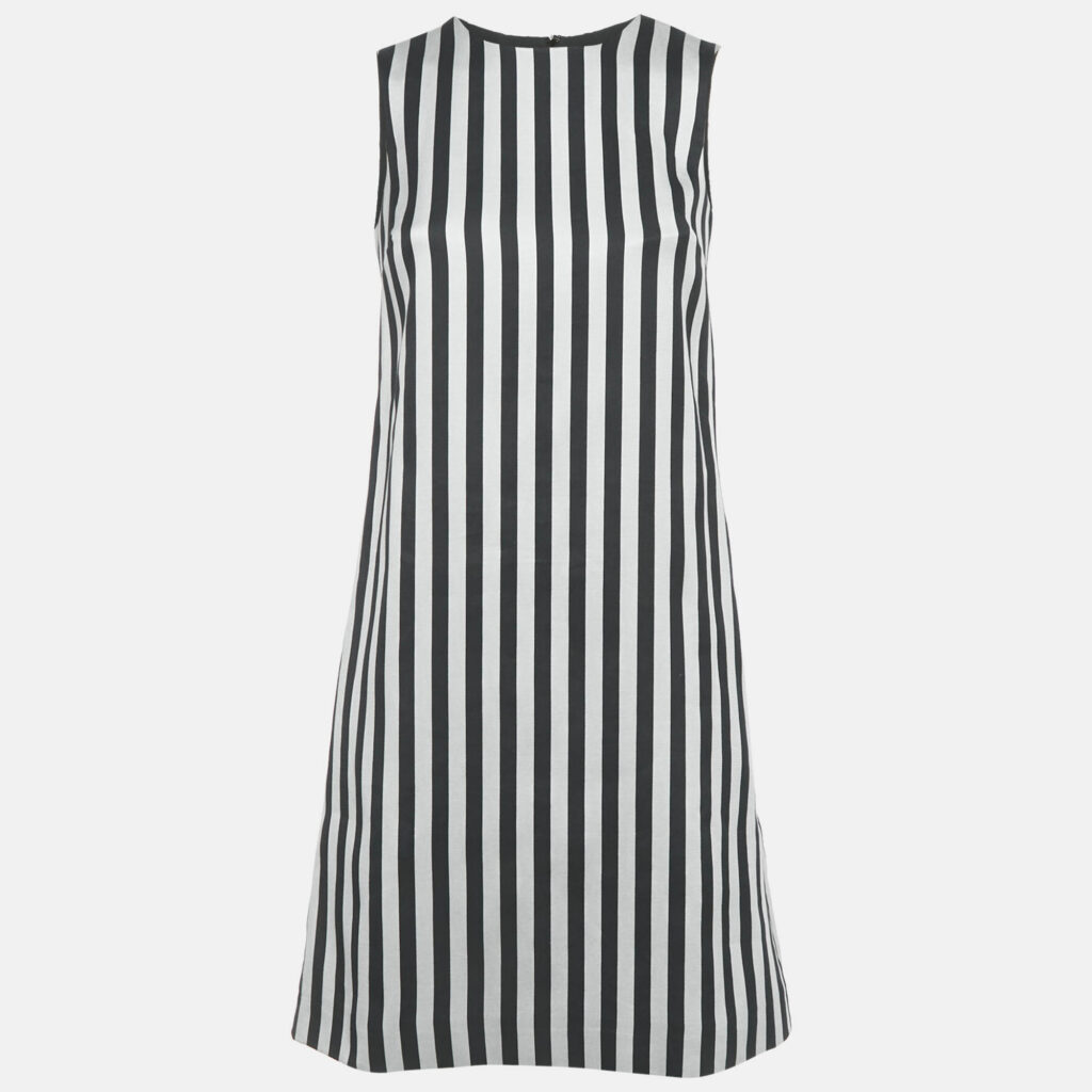 luxury-women-dolcegabbana-used-clothes-p1219698-006.jpg Dolce & Gabbana Black/Grey Striped Cotton Blend Mini Dress XS