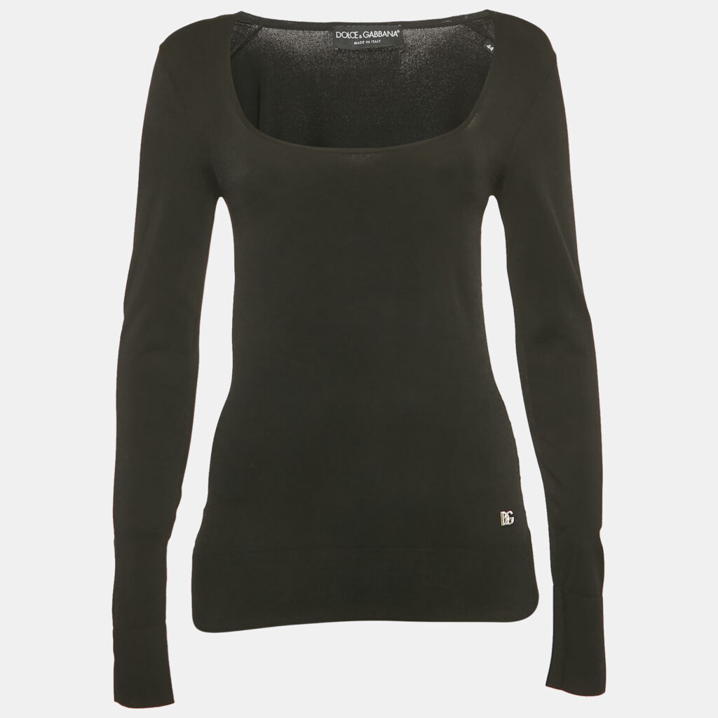 Dolce & Gabbana Black Long Sleeve Stretch Top M