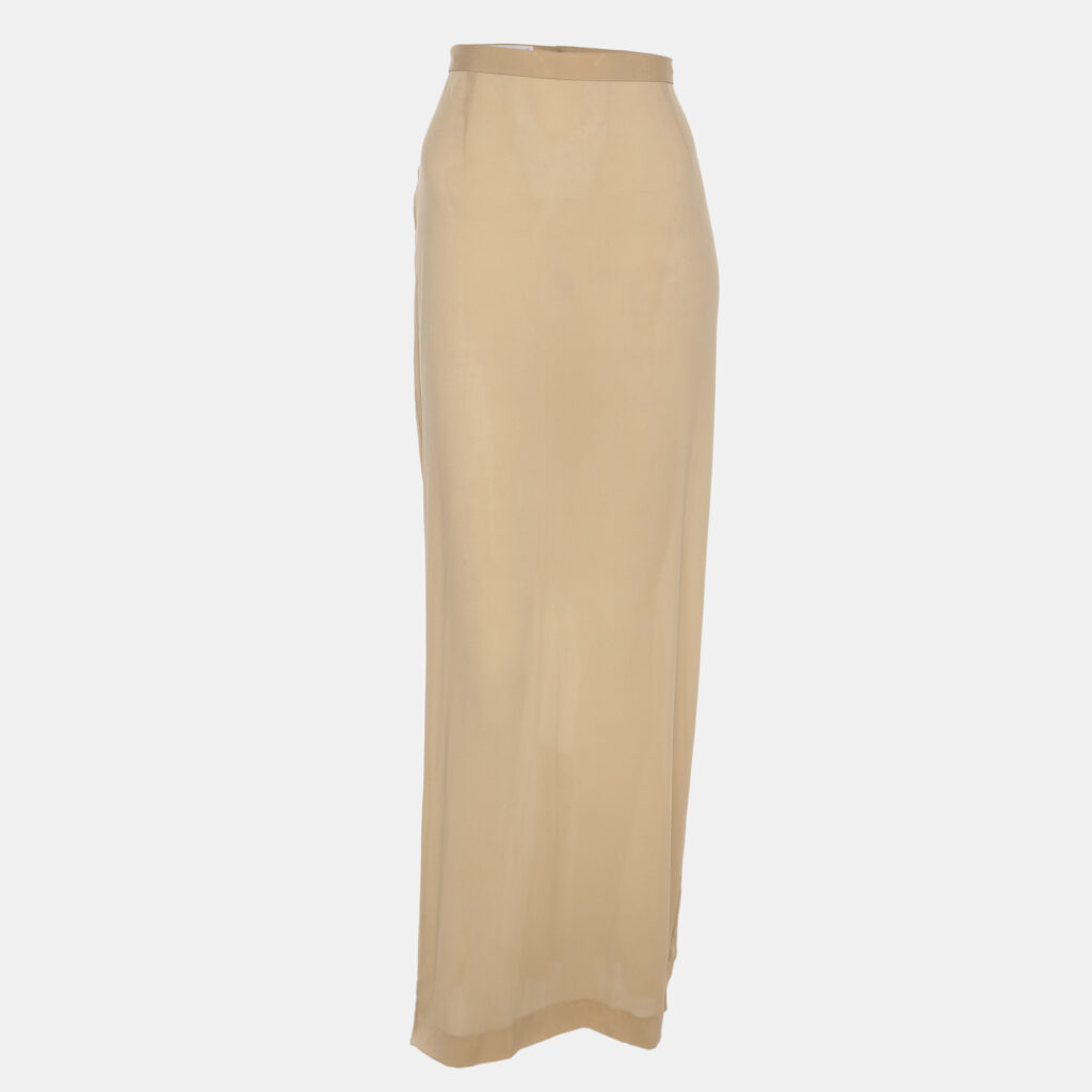 Dolce & Gabbana Beige Chiffon Maxi Skirt M Dolce & Gabbana Beige Chiffon Maxi Skirt M