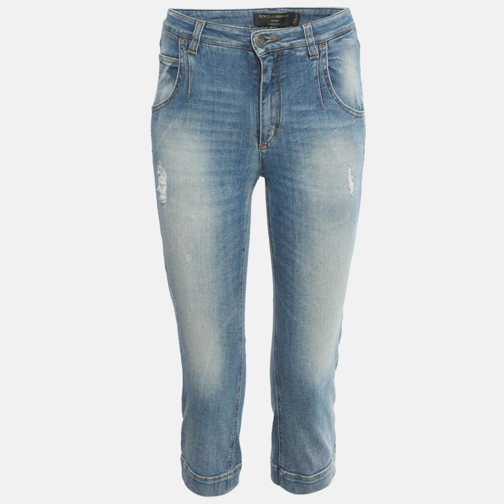 Dolce & Gabbana Blue Washed Denim Capri S/Waist 24" Dolce & Gabbana Blue Washed Denim Capri S/Waist 24"