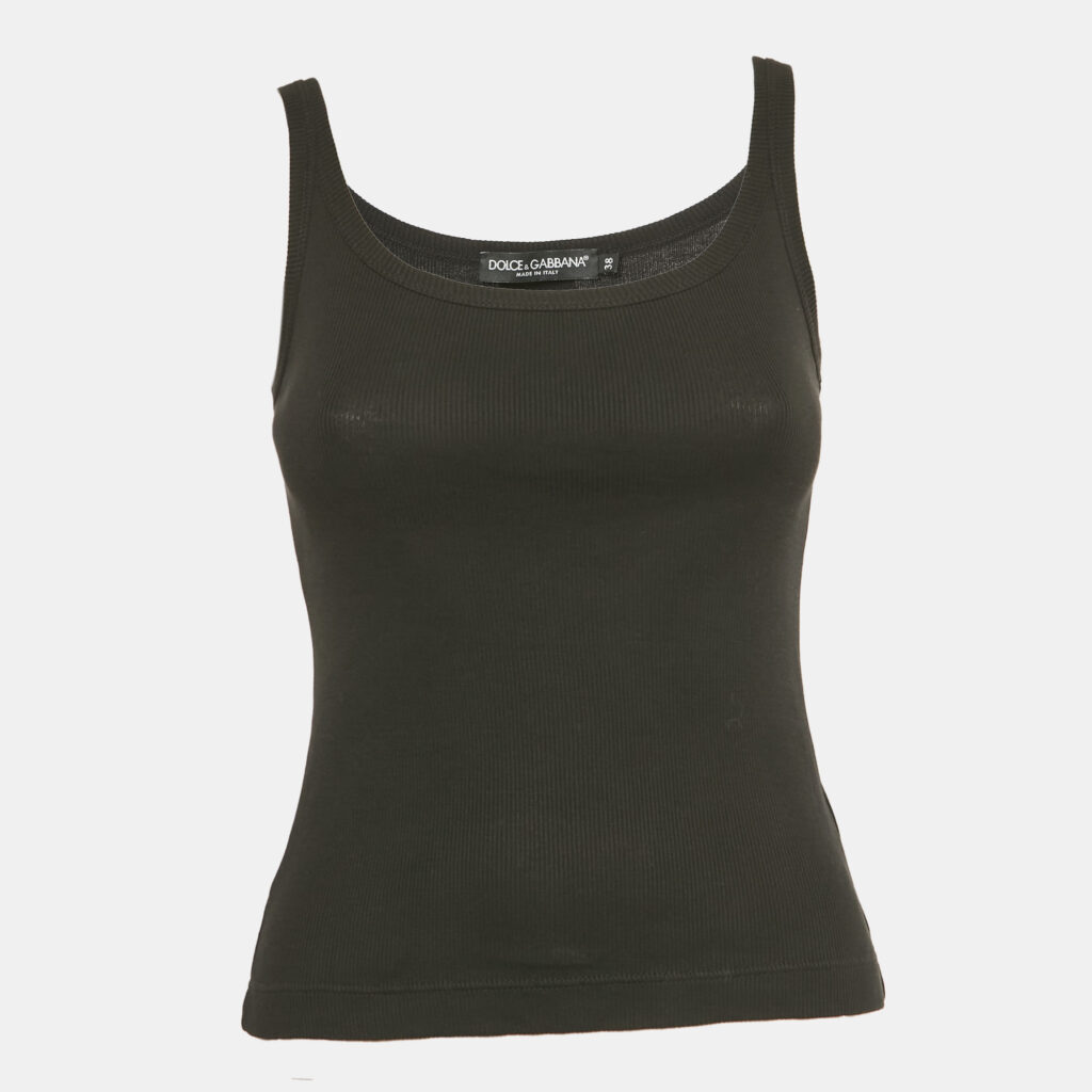 Dolce & Gabbana Black Rib Knit Tank Top S Dolce & Gabbana Black Rib Knit Tank Top S
