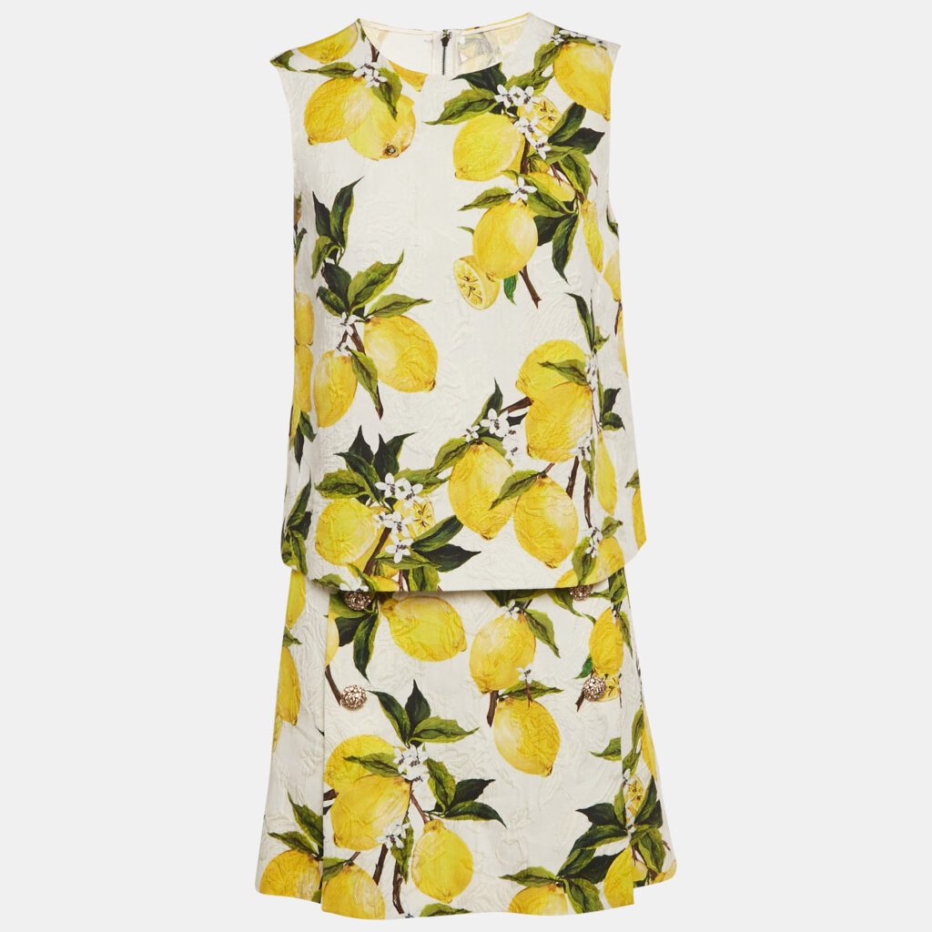 Dolce & Gabbana White Printed Cotton Blend Top & Skirt Set M/L Dolce & Gabbana White Printed Cotton Blend Top & Skirt Set M/L