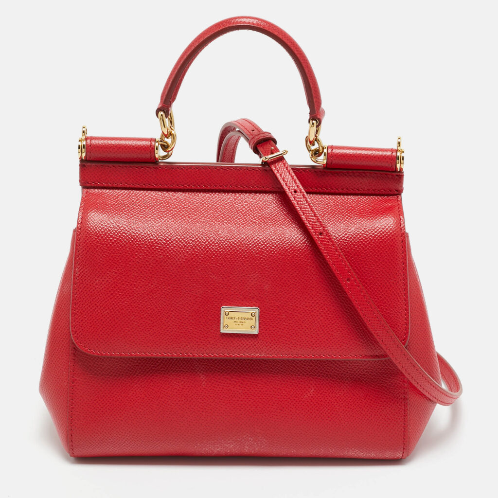 Dolce & Gabbana Red Leather Small Miss Sicily Bag Dolce & Gabbana Red Leather Small Miss Sicily Bag