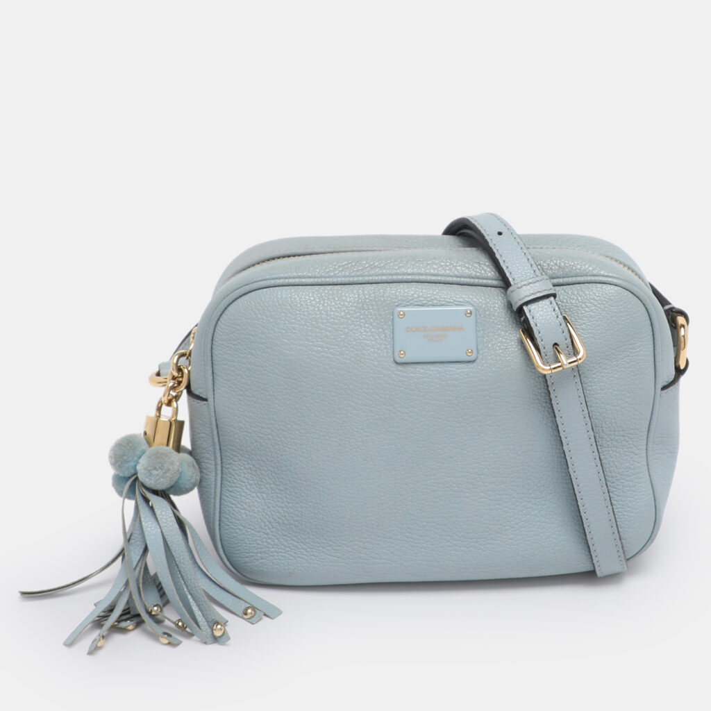Dolce & Gabbana Light Blue Leather Glam Crossbody Bag Dolce & Gabbana Light Blue Leather Glam Crossbody Bag