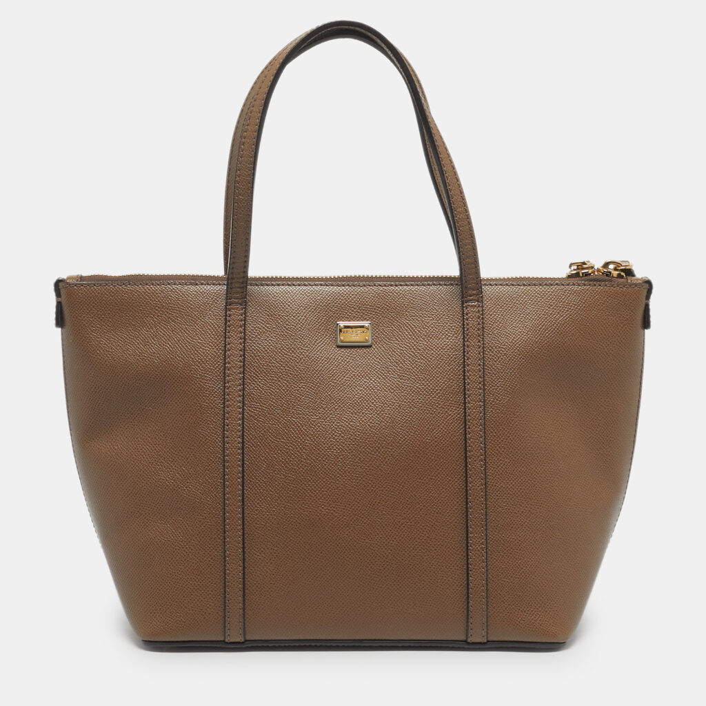 Dolce & Gabbana Dark Beige Leather Miss Escape Tote