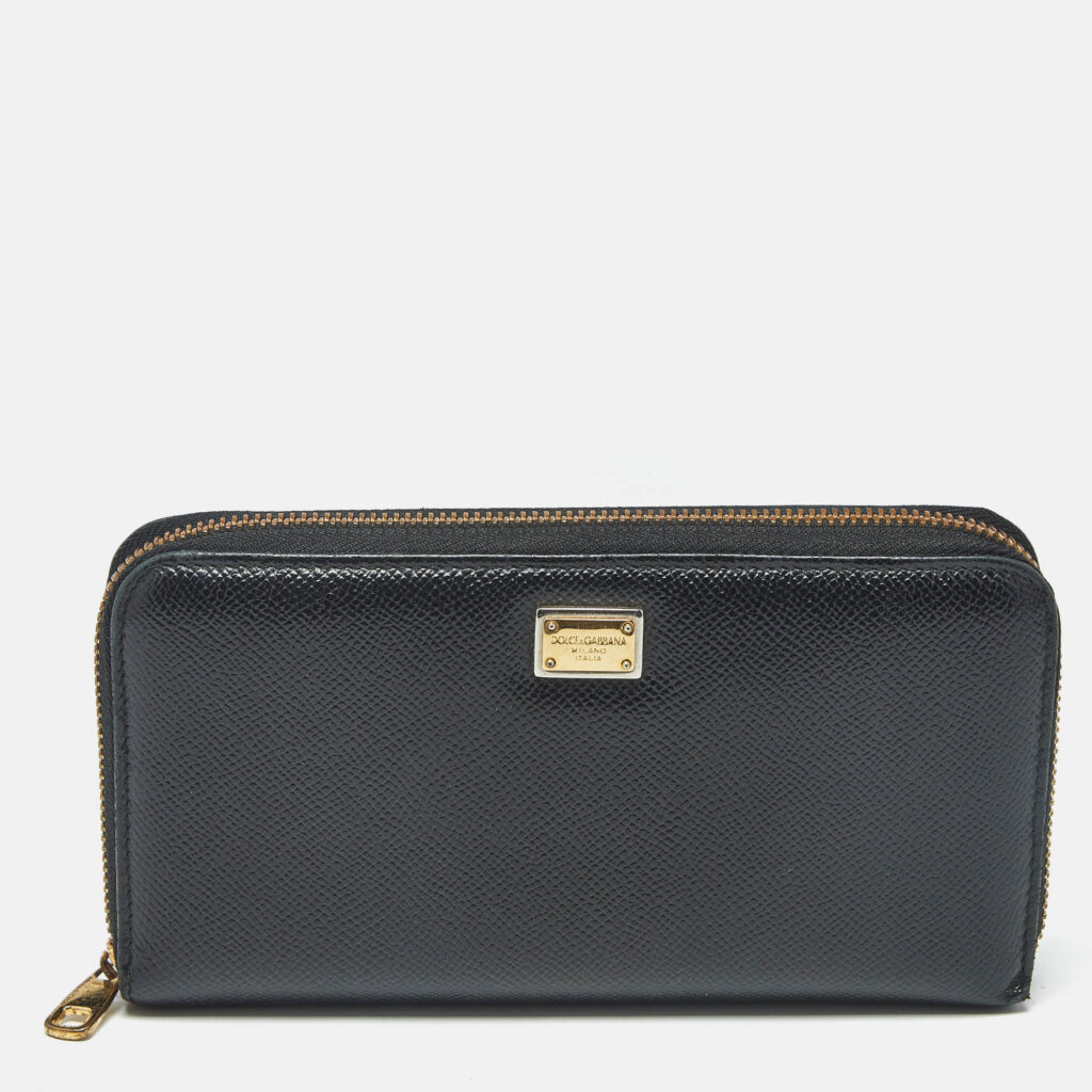 Dolce & Gabbana Black Leather Zip Around Wallet Dolce & Gabbana Black Leather Zip Around Wallet