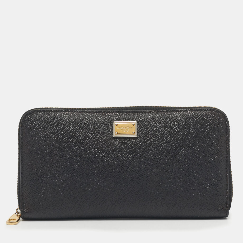Dolce & Gabbana Black Leather Zip Around Wallet Dolce & Gabbana Black Leather Zip Around Wallet