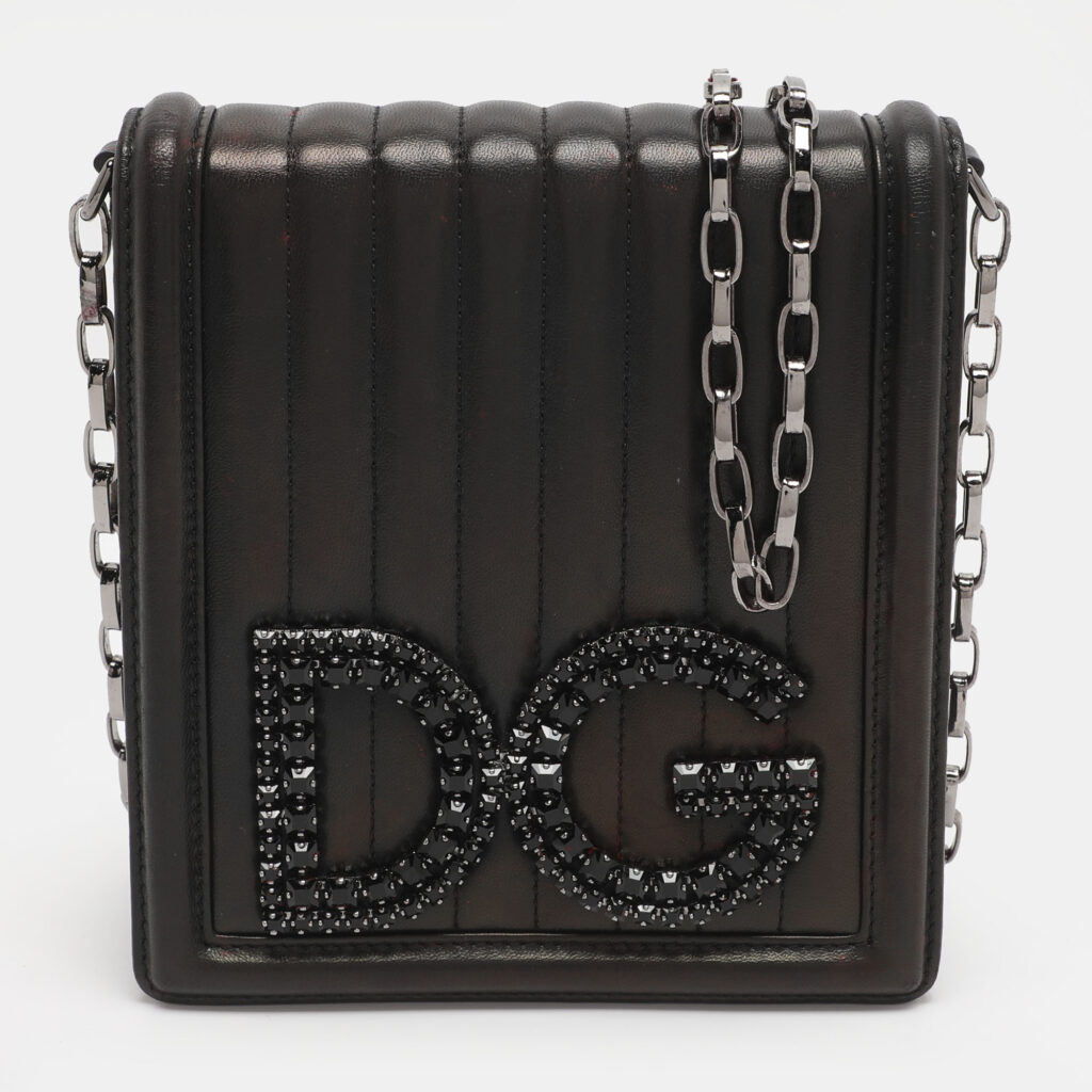 Dolce & Gabbana Black Leather DG Girls Crossbody Bag Dolce & Gabbana Black Leather DG Girls Crossbody Bag