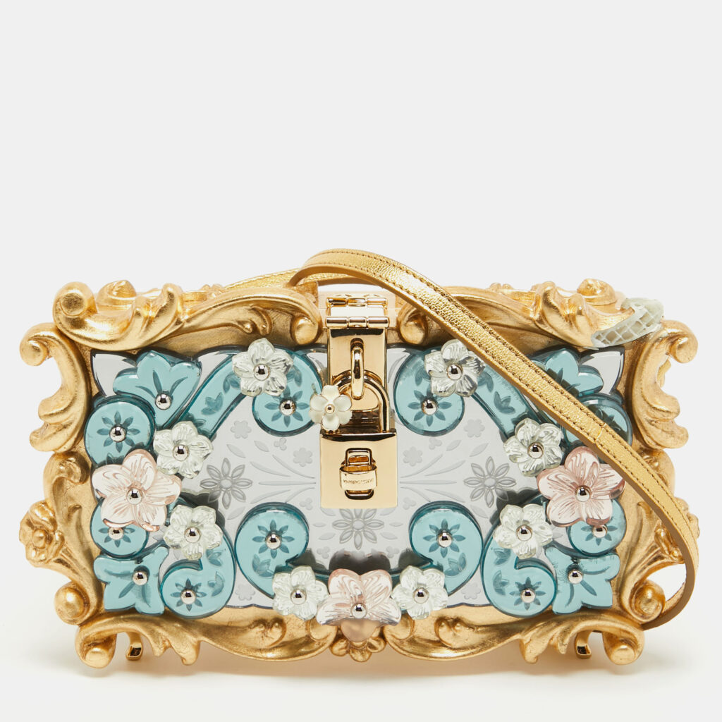 Dolce & Gabbana Multicolor Acrylic Mirrored Baroque Dolce Box Bag Dolce & Gabbana Multicolor Acrylic Mirrored Baroque Dolce Box Bag