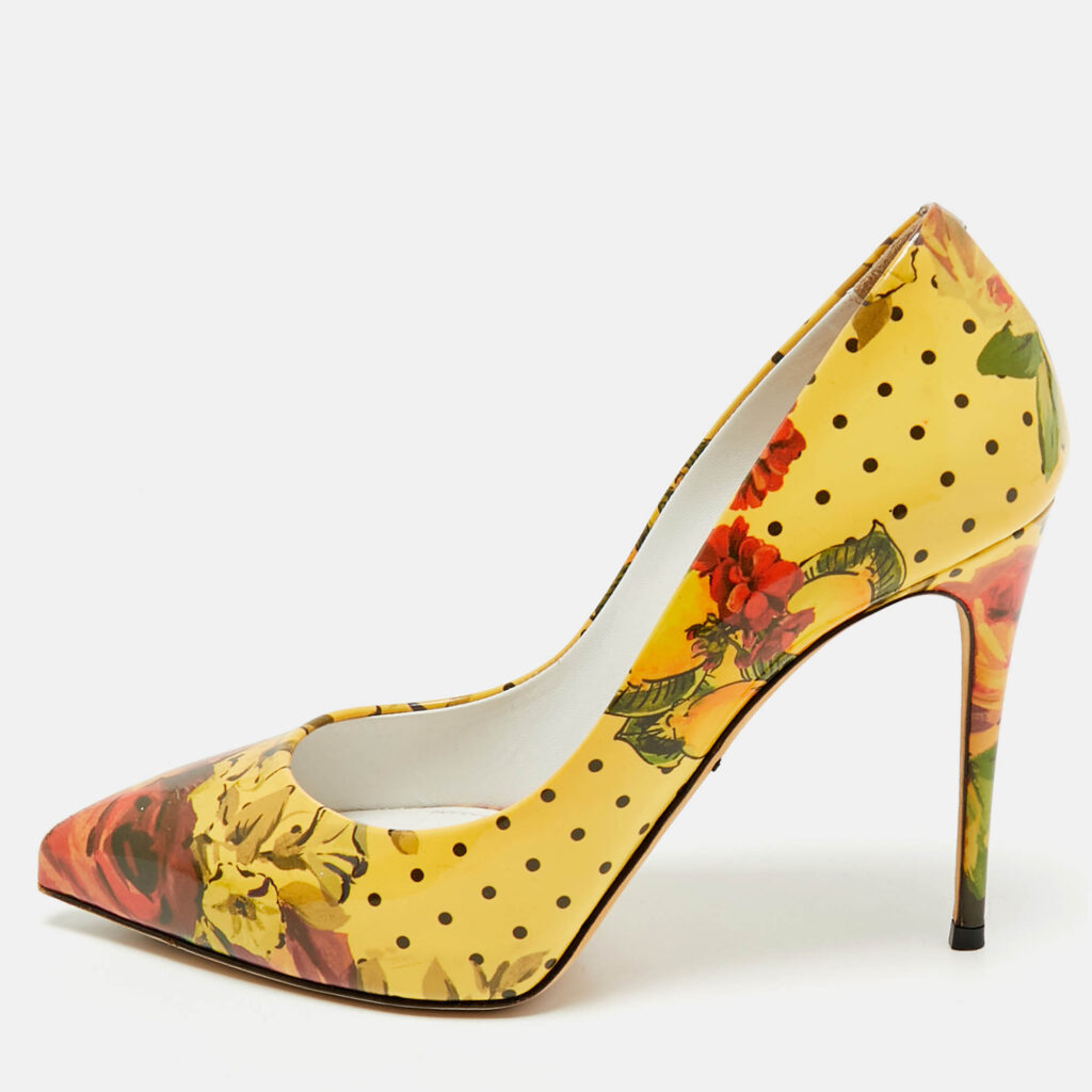 Dolce & Gabbana Multicolor Floral Printed Patent Leather Pointed Toe Pumps Size 36 Dolce & Gabbana Multicolor Floral Printed Patent Leather Pointed Toe Pumps Size 36