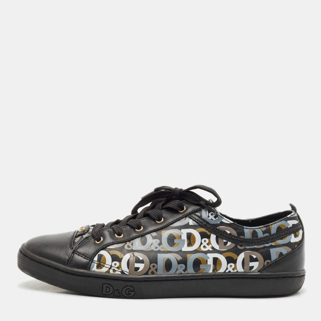 D&G Black Leather Lace Up Sneakers Size 37 D&G Black Leather Lace Up Sneakers Size 37