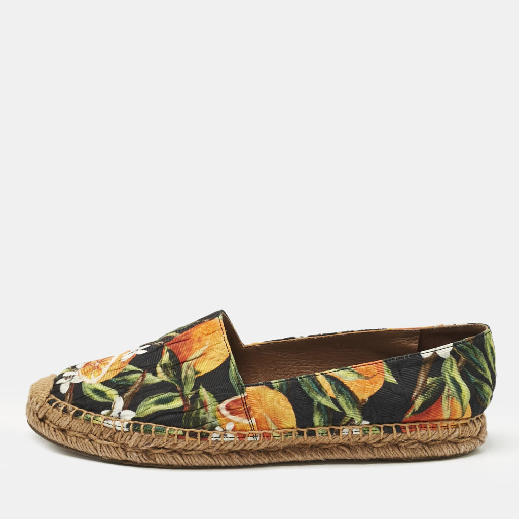Dolce & Gabbana Multicolor Lemon Print Fabric Espadrille Flats Size 40 Dolce & Gabbana Multicolor Lemon Print Fabric Espadrille Flats Size 40