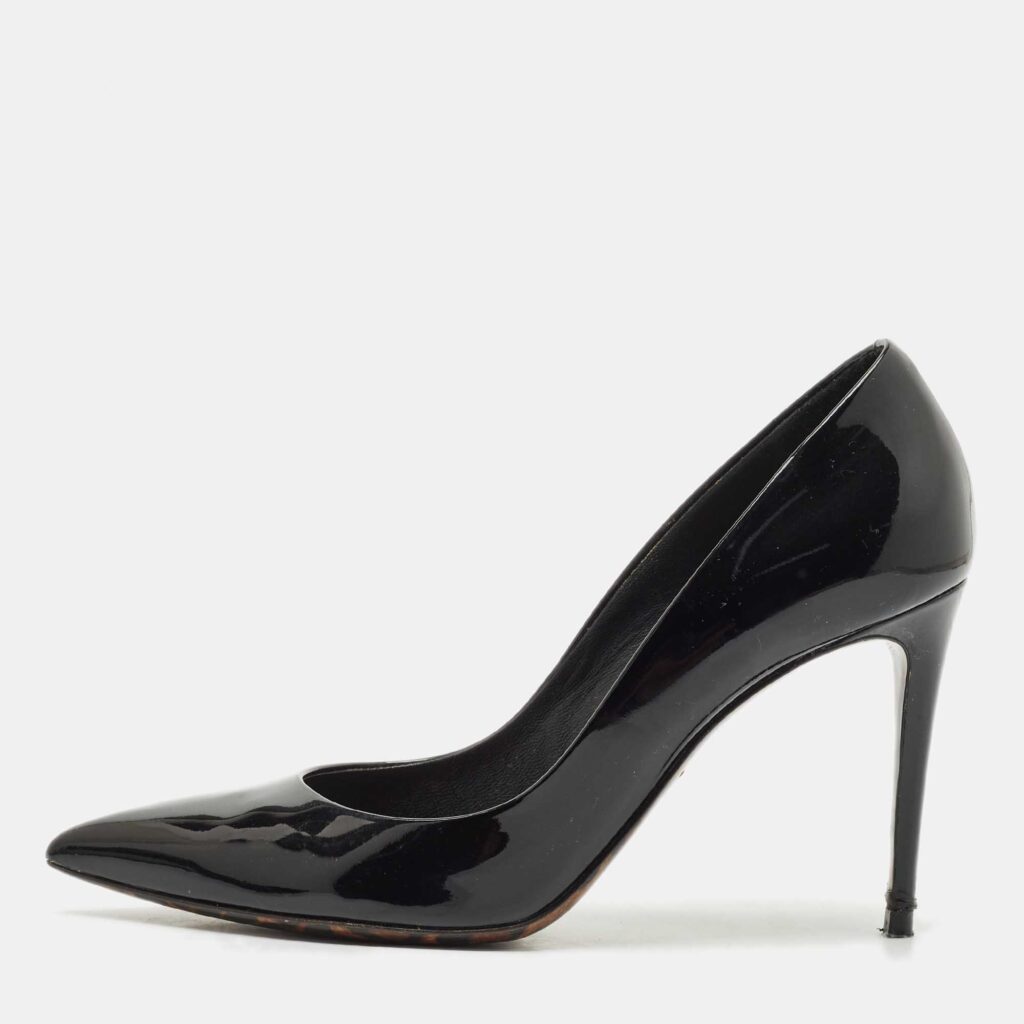 Dolce and Gabbana Black Patent Leather Pointed Toe Pumps Size 40