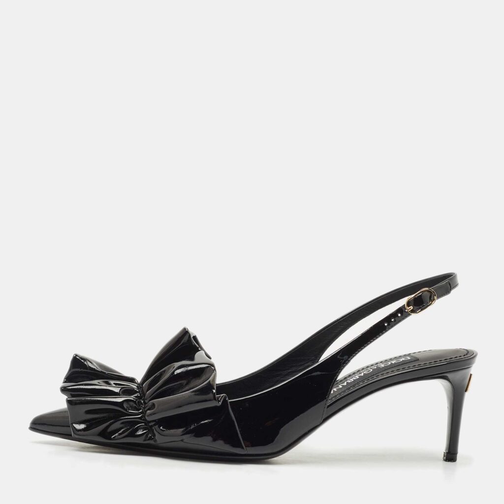 Dolce & Gabbana Black Patent Leather Slingback Pumps Size 38.5 Dolce & Gabbana Black Patent Leather Slingback Pumps Size 38.5