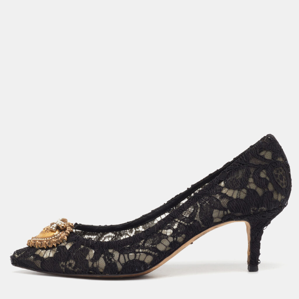 Dolce & Gabbana Black Lace Devotion Pumps Size 39 Dolce & Gabbana Black Lace Devotion Pumps Size 39