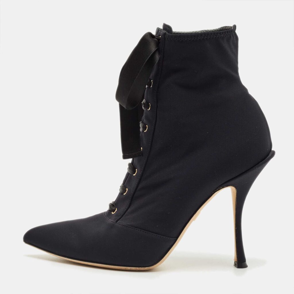 Dolce & Gabbana Navy Blue Stretch Fabric Lori Sock Boots Size 37 Dolce & Gabbana Navy Blue Stretch Fabric Lori Sock Boots Size 37