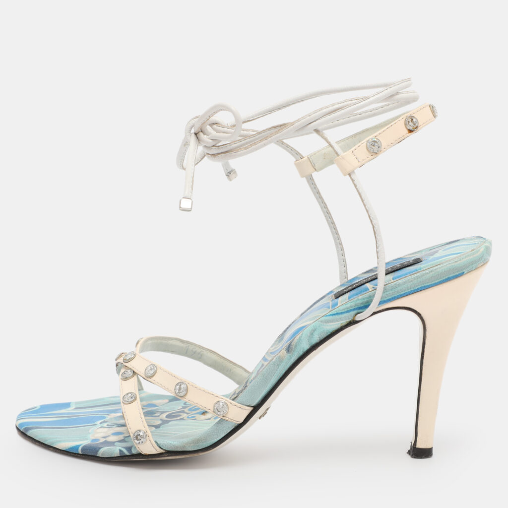 luxury-women-dolcegabbana-used-shoes-p1224954-001-1.jpg Dolce & Gabbana White Leather Gladiator Sandals Size 38
