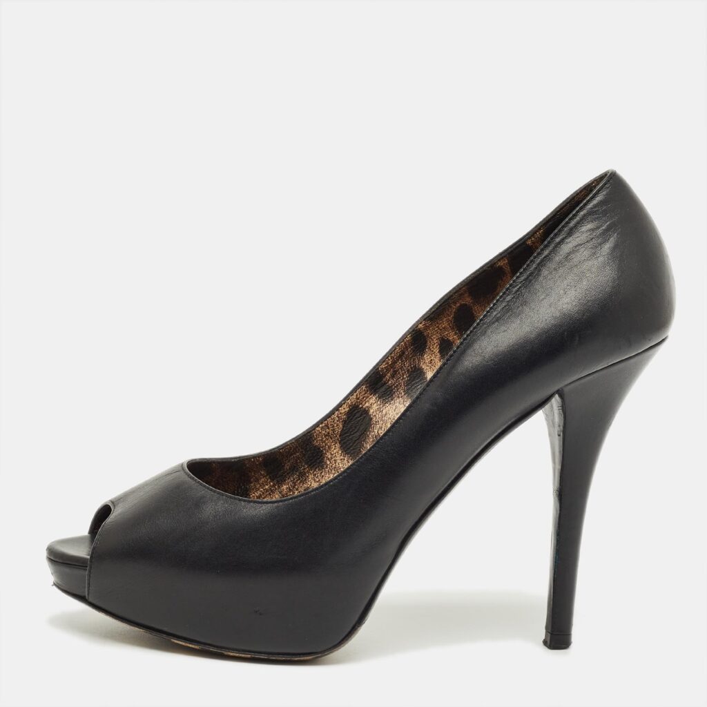 Dolce & Gabbana Black Leather Platform Pumps Size 39 Dolce & Gabbana Black Leather Platform Pumps Size 39