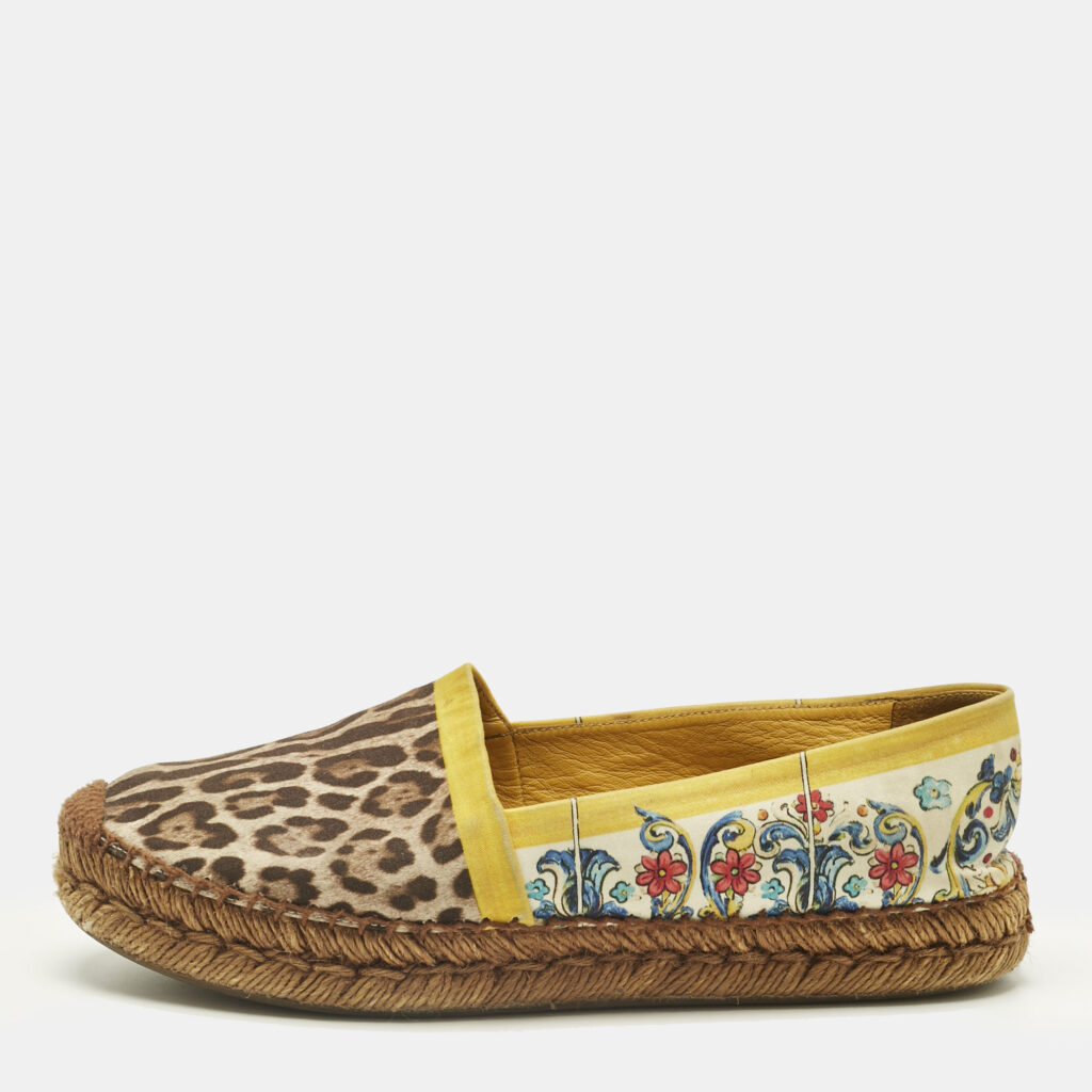 Dolce & Gabbana Multicolor Printed Canvas Espadrille Flats Size 39 Dolce & Gabbana Multicolor Printed Canvas Espadrille Flats Size 39