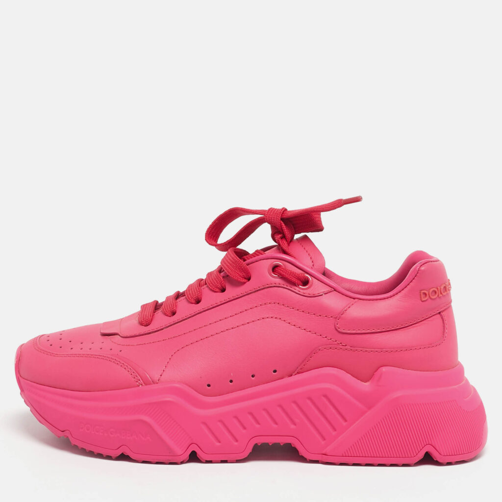 Dolce & Gabbana Pink Leather daymaster Lace Up Sneakers Size 37 Dolce & Gabbana Pink Leather daymaster Lace Up Sneakers Size 37