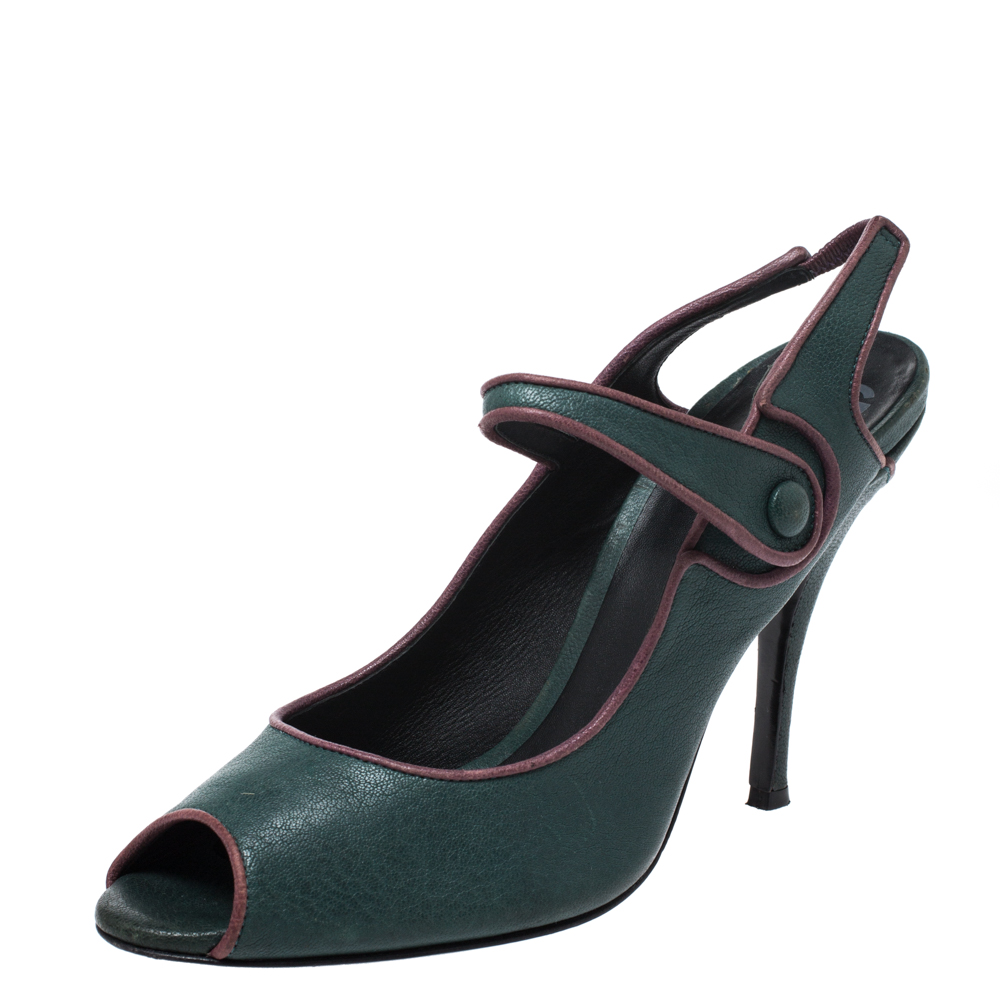 Dolce & Gabbana Green Leather Mary Jane Peep Toe Pumps Size 40 Dolce & Gabbana Green Leather Mary Jane Peep Toe Pumps Size 40