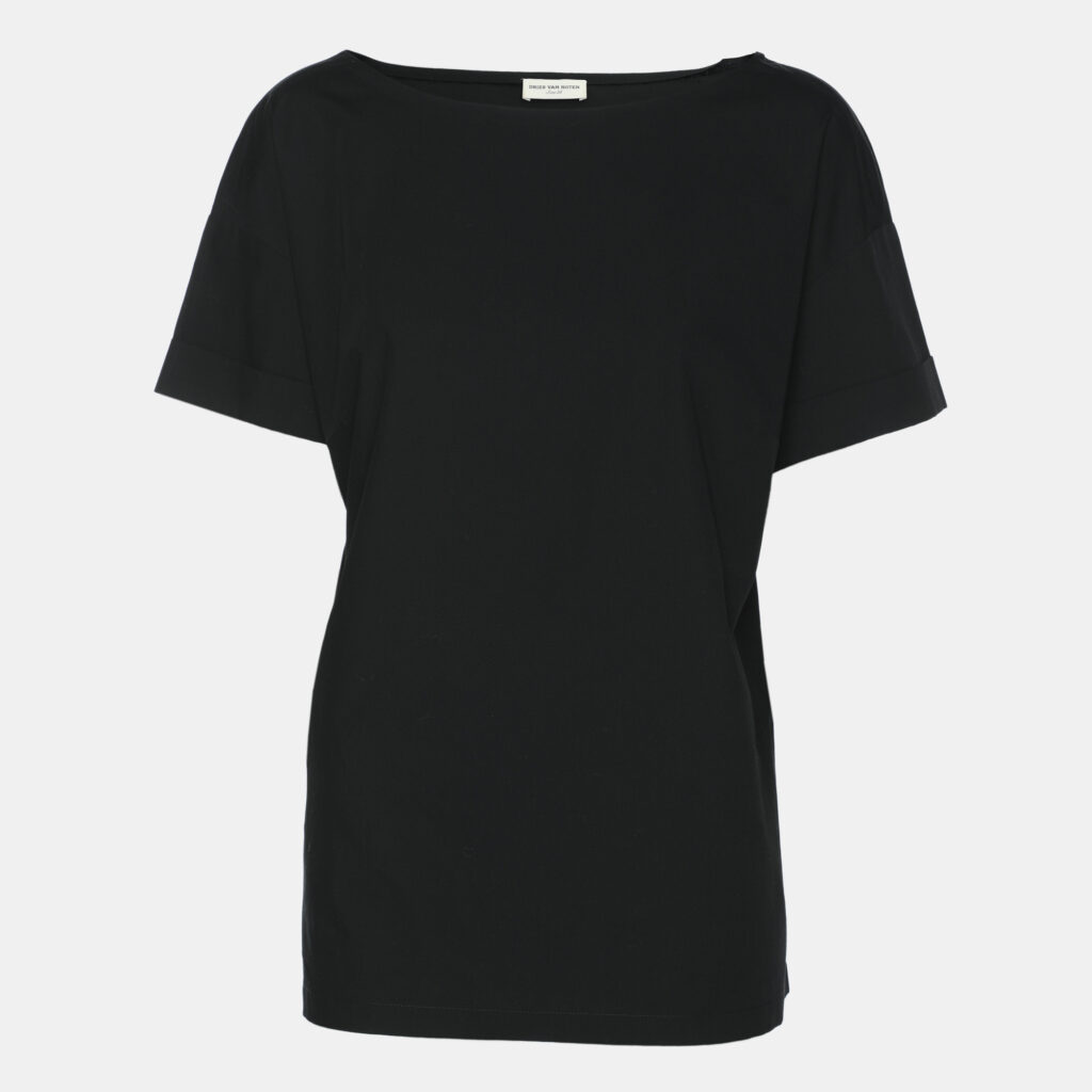 Dries van Noten Black Cotton Crew Neck T-Shirt M Dries van Noten Black Cotton Crew Neck T-Shirt M