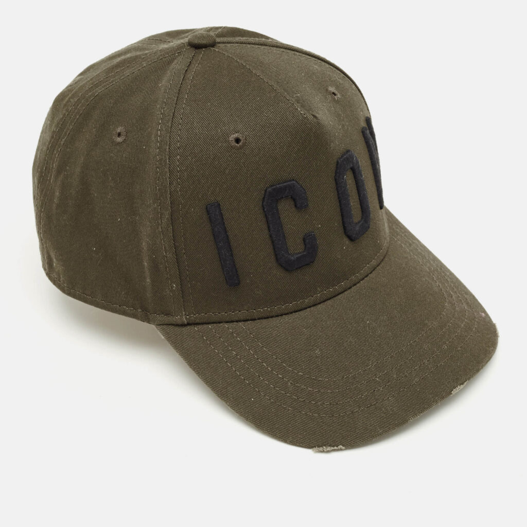 Dsquared2 Olive Green Icon Embroidered Canvas Baseball Cap One Size Dsquared2 Olive Green Icon Embroidered Canvas Baseball Cap One Size