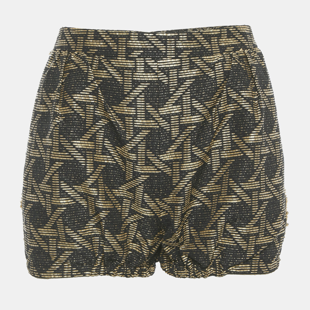 Dsquared2 Black/Brown Wicker Woven Jacquard Frayed Detail Shorts M