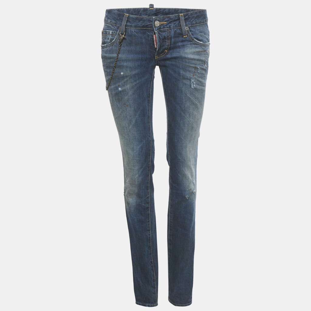 Dsquared2 Blue Denim Distressed Slim Fit Jeans S Waist 30" Dsquared2 Blue Denim Distressed Slim Fit Jeans S Waist 30"