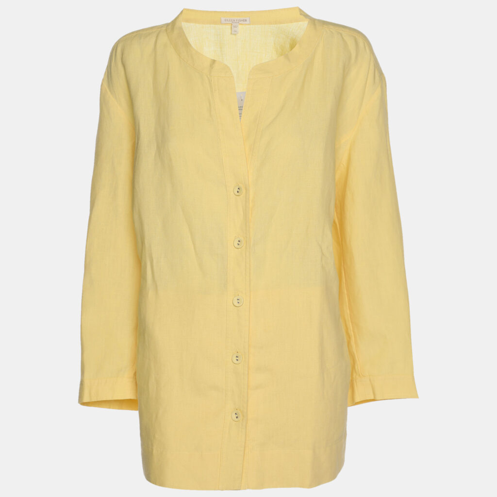 Eileen Fisher Yellow Organic Linen Shirt XXL Eileen Fisher Yellow Organic Linen Shirt XXL