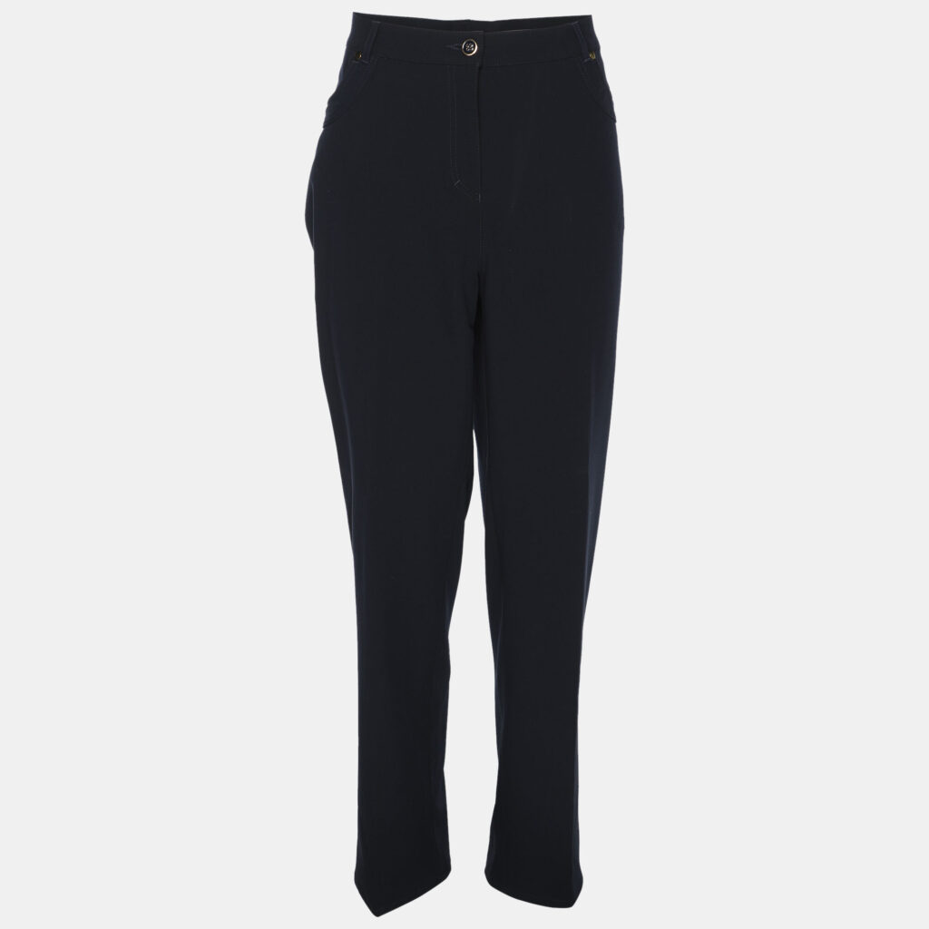 Elena Miro Navy Blue Jersey Crystal Embellished Pants XXL