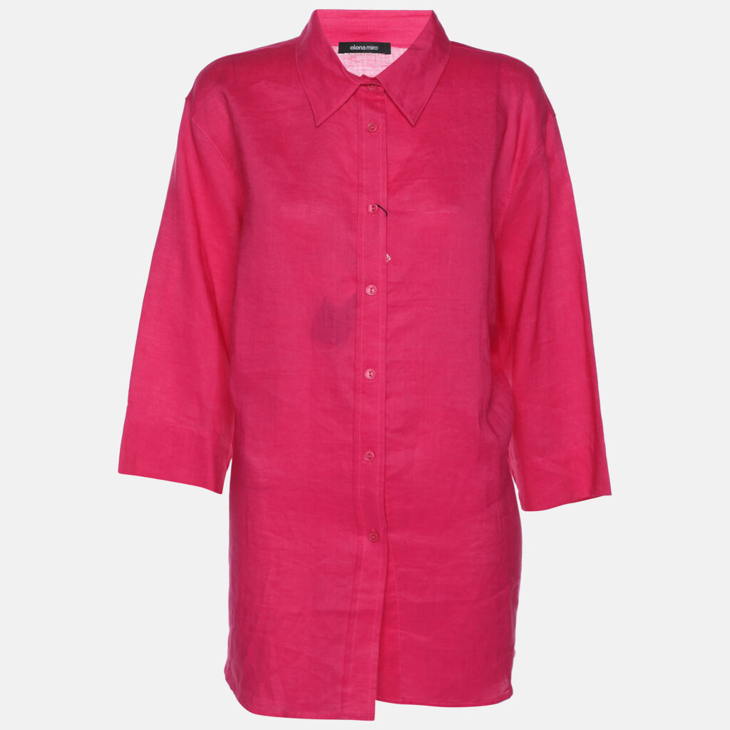 Elena Miro Pink Ramie 3/4 Sleeve Shirt XL Elena Miro Pink Ramie 3/4 Sleeve Shirt XL