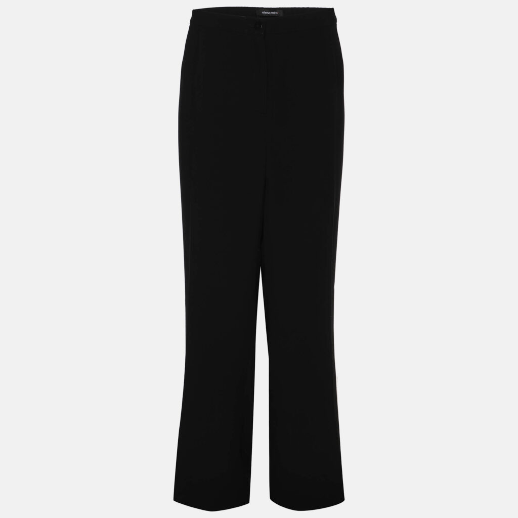 Elena Miro Black Crepe Wide Leg Trousers XL