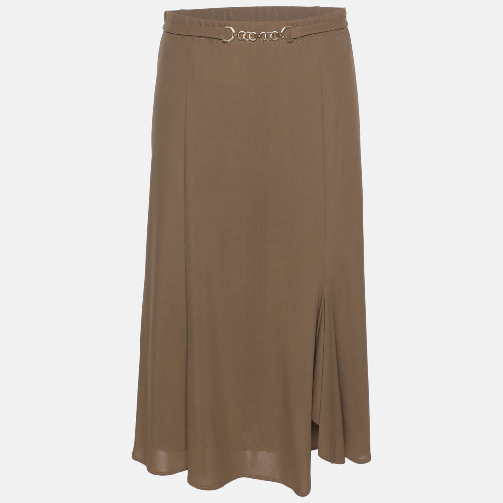 Elena Miro Khaki Jersey Belted Midi Skirt XL Elena Miro Khaki Jersey Belted Midi Skirt XL