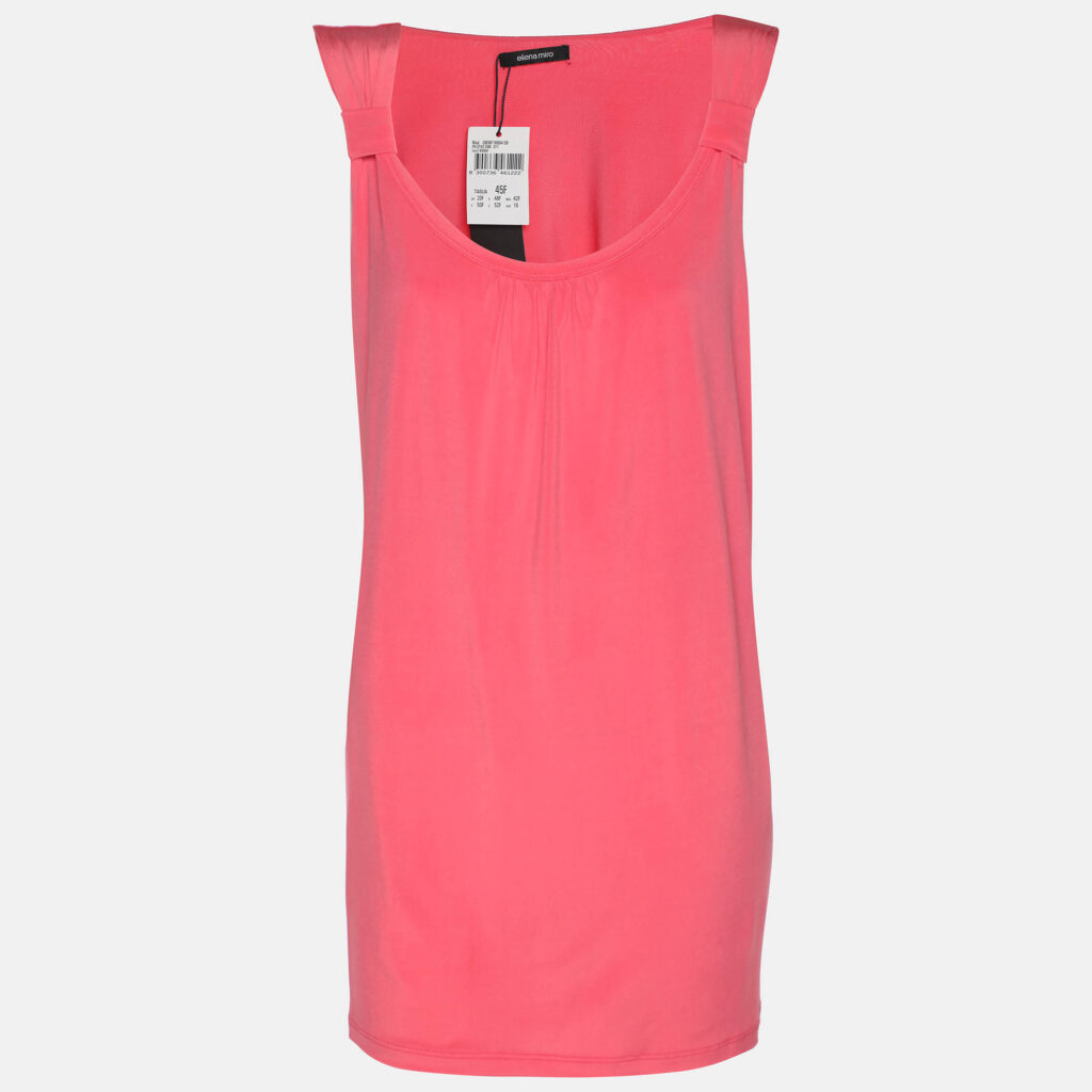 Elena Miro Pink Jersey Sleeveless Tops L