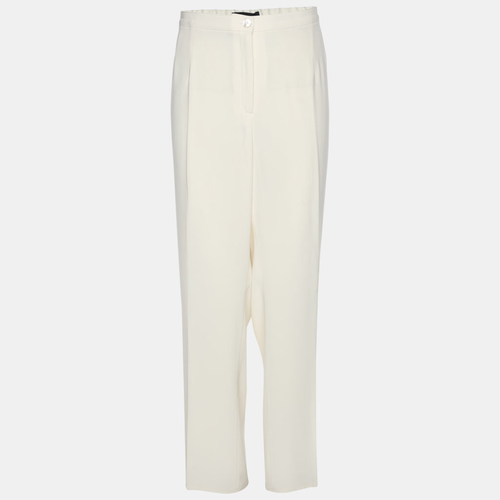luxury-women-elena-miro-used-clothes-p1186035-010.jpg Elena Miro Cream Satin Straight Leg Trousers XL