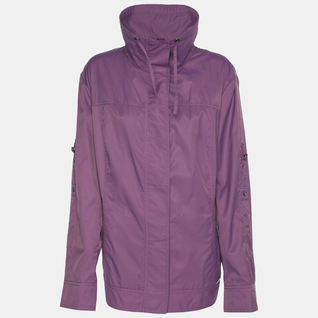 Elena Miro Purple Cotton Nylon Jacket XL Elena Miro Purple Cotton Nylon Jacket XL
